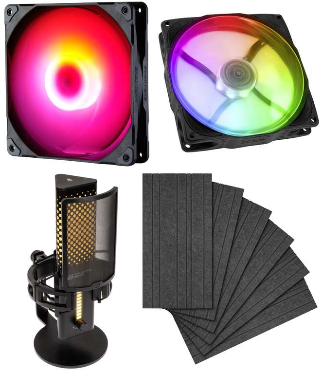 Caseking Tagesangebote: Phanteks M25-140 PWM D-RGB Lüfter | NB-eLoop X B12-PS ARGB | XSTRM USB-Mikrofon | 6x Streamplify Acoustic Panel