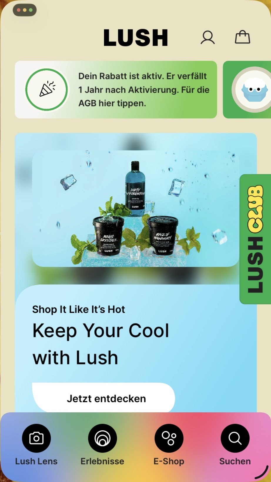 Lush via App, 4€ Rabatt (online und offline)