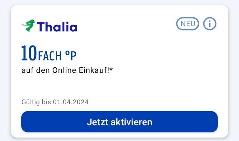 Thalia 10Fach °P Payback Punkte auf den Online Einkauf bei Thalia bis 01.04