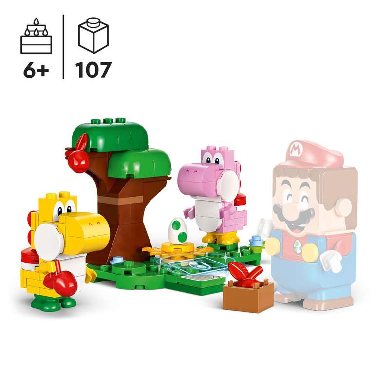 LEGO Super Mario Yoshis Wilder Wald – Erweiterungsset, Spielzeug mit 2 Yoshi-Figuren aus Steinen ab 6 Jahren 71428 (Prime/Alternate)