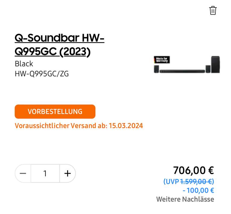 [CB] Samsung Q Soundbar HW-Q995GC (2023)