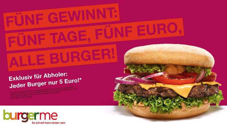 BurgerMe - Jeder Burger für 5€ bei Abholung [Lokal Pinneberg]