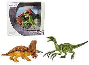 Schleich 42217 - Dinosaurier Set, Triceratops und Therizinosaurus, höhe Spielfigur: ca. 7 und 9 cm [Amazon Prime]