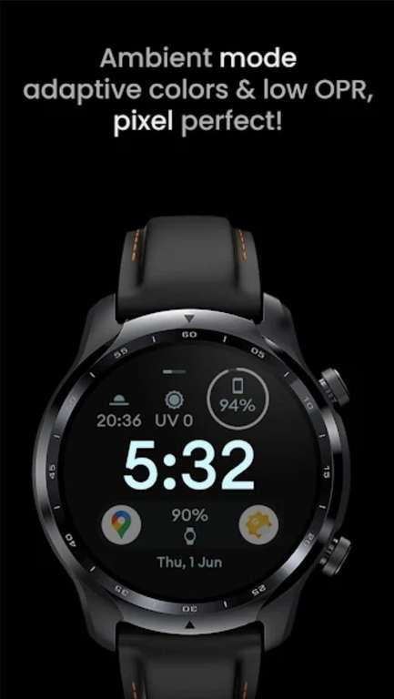 Material 4: Wear OS watch face (WearOS Watchface)(Google Play Store)