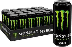 Monster Energy - koffeinhaltiger Energy Drink mit klassischem Geschmack, 24 x 500 ml Dosen, ca 0,88€ pro, zzgl. 6€ Pfand [Prime Spar-Abo]