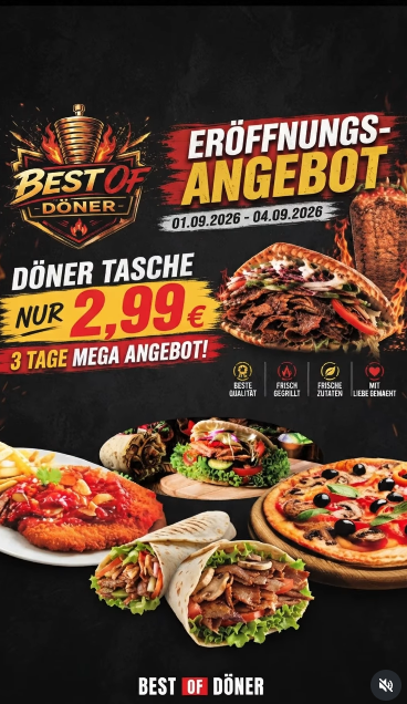 [Lokal Würselen | Berlin Grill] Zur Neueröffnung gibt es die Dönertasche für 2,99 € bis Freitag, den 04.09.2026