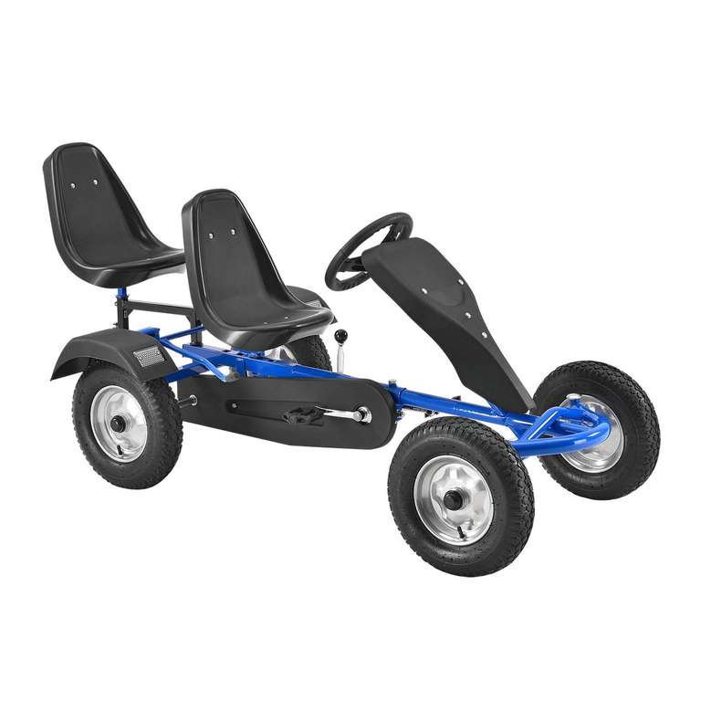 [Netto online] ArtSport 2-Sitz GoKart mit höhenverstellbarem Lenkrad, Schalensitzen, Luftreifen & Stahl-Felgen blau/rot/grün/pink