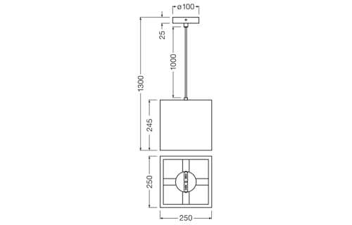 LEDVANCE Pendelleuchte Cardboard Square – 3-flammig, Aus Wellpappe, Braun, 830 Mm, E27, Nachhaltig