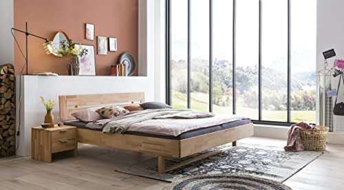 Massivholz Bett in Buche oder Eiche. 180cm x 200cm und 140cm x 200cm