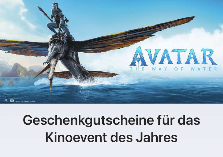 2 kostenlose Kinotickets für Avatar 2, exklusiv für Telekom Kunden (neues Kontingent morgen 10:00!)