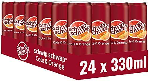 [PRIME/Sparabo] 24er Pack Schwip Schwap, Das Original – Koffeinhaltiges Cola-Erfrischungsgetränk mit Orange, Dosen (24 x 0.33 l)
