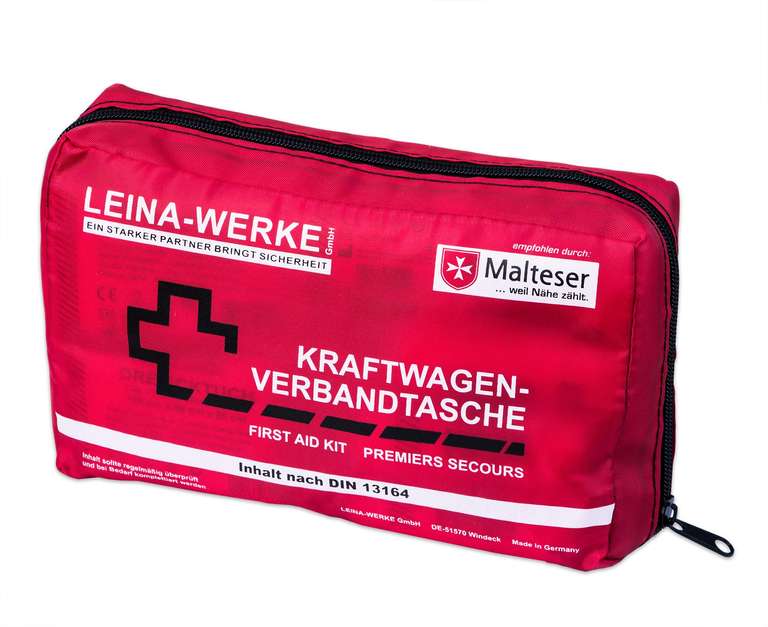 Aldi Süd: Leina Werke Kfz-Verbandtasche nach neuer DIN 2022 (mit Masken )ab 13.06.22