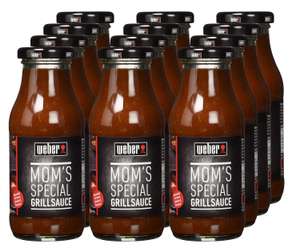 12er Weber Mom's Special Grill-Sauce BBQ Soße Barbecue Ketchup Grillen (12x 240ml Glas) MHD mind. 06/2024
