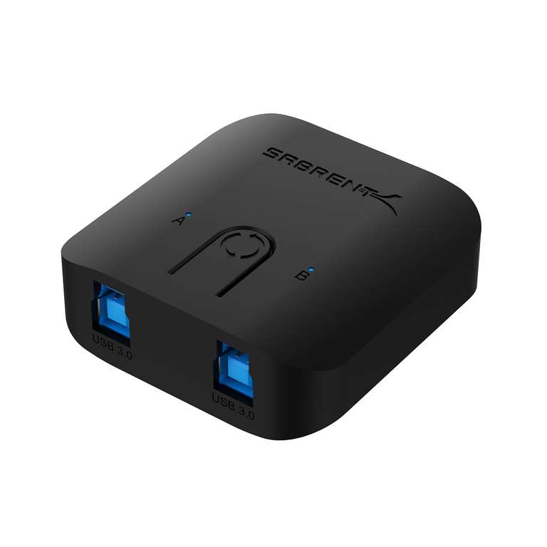 SABRENT USB Freigabeschalter 3.2 | Verteileradapter für PC, Drucker, Scanner, Maus, Tastatur | 2 PCs in 1 (USB 3.0)