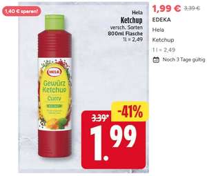 Hela Gewürz-Ketchup 800ml – Curry, versch. Sorten, günstig at EDEKA