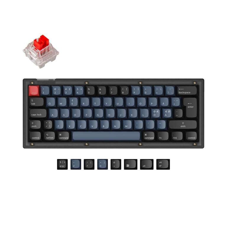 Keychron V2 ISO De Knob -- RED Switches - Mechanische Tastatur