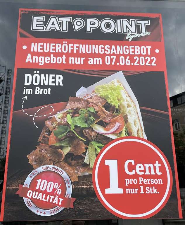 [BERLIN] Döner für 0,01€ - Neueröffnung Eat Point