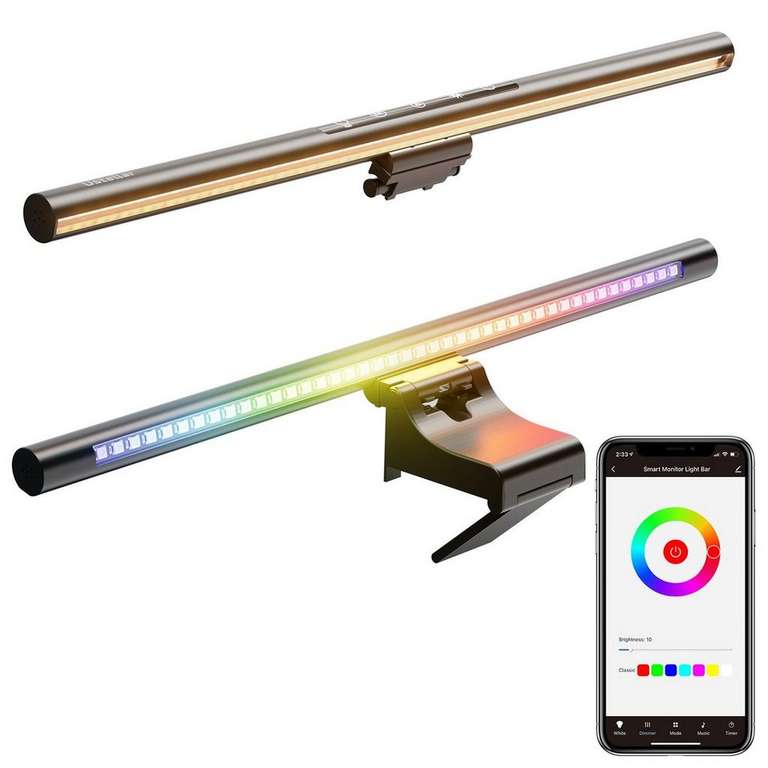 Ustellar LED Farbwechsler, LED Monitor Computer Lampe, RGB-Hintergrundbeleuchtung, APP/Touch Control Bildschirmlampe