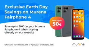 Murena Fairphone 4 – degoogled Android-Smartphone mit /e/OS vorinstalliert (nachhaltig, bis zu fünf Jahre Garantie), 50€ Rabatt (Earth Day)