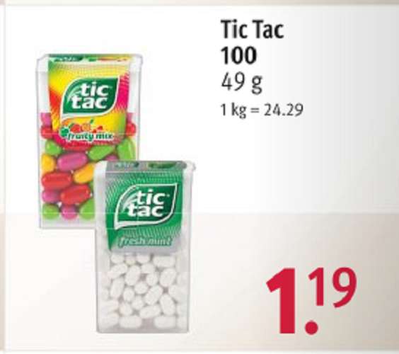 [Rossmann] tic tac Fresh Mint 49g (über Marktguru für 0,79 EUR erhältlich)