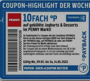 Penny Payback 10fach Punkte auf gekühlte Joghurts und Desserts