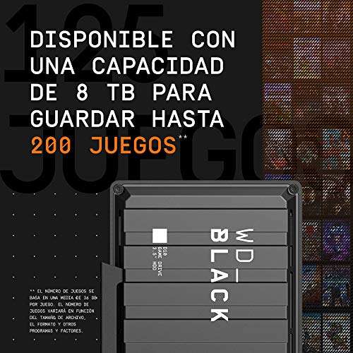 WD BLACK D10 Game Drive BA3P0080HBK - Extern Festplatte - 8 TB - Schwarz