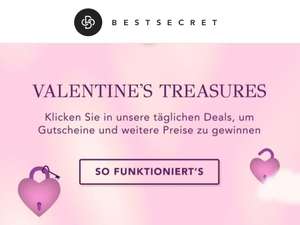 Valentine's Treasures bei BestSecret/ täglich VIP-Punkte, Gutscheine etc. erhalten