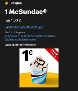 [McDonald's App] McSundae Eis (personalisiert)