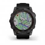 Garmin fenix 7X Solar Sapphire Edition / Solar GPS Multisportuhr, schwarz / schiefergraues Armband / Sportuhr Smartwatch
