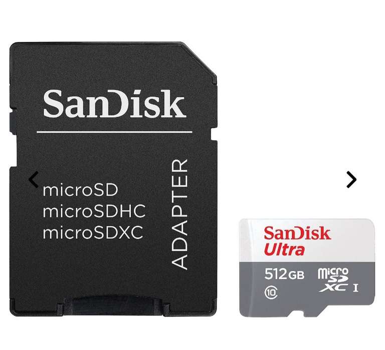 SANDISK Ultra UHS-I mit Adapter für Tablets, Micro-SDXC Speicherkarte, 512 GB, 120 MB/s, Versandkostenfrei