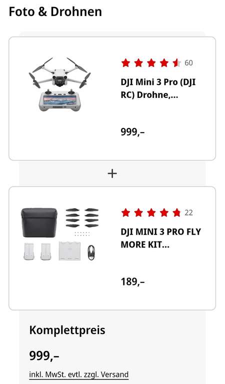 DJI Mini 3 Pro (RC) + Fly More Kit