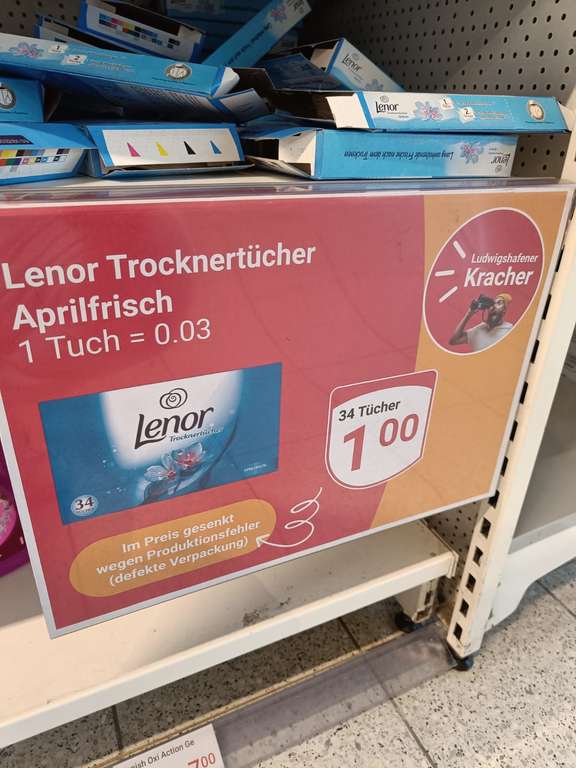 [Globus Ludwigshafen] Lenor Trocknertücher Aprilfrisch für 1,00 € statt 2,75 € (defekte Verpackung)