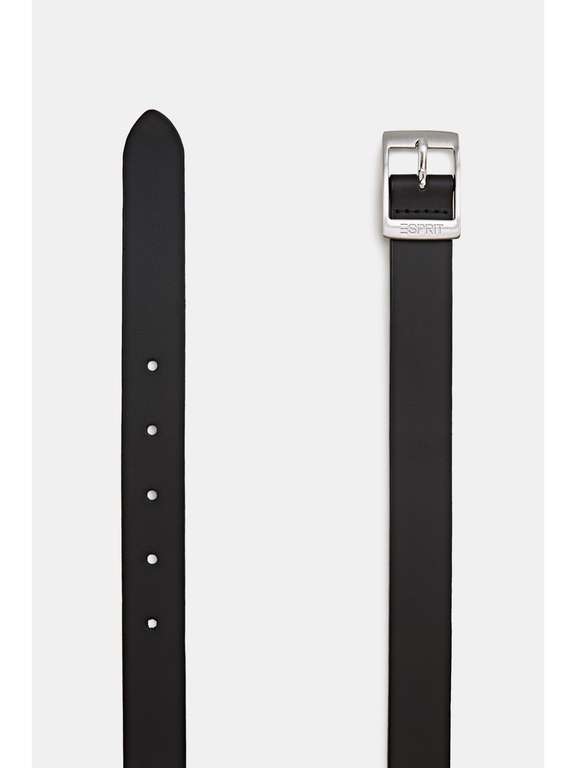 ESPRIT - Ledergürtel mit eckiger Metallschnalle in Schwarz oder Weiß - Größe 80-100 | Amazon Prime oder Esprit direkt