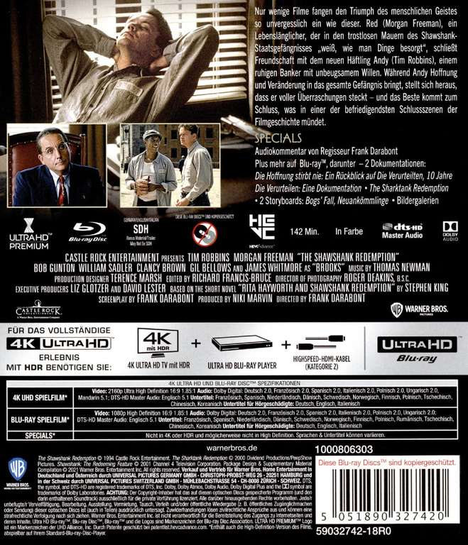 Die Verurteilten - (4K UHD + Blu-ray) (IMDb 9,3/10)