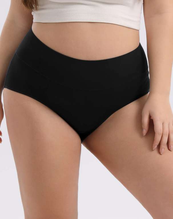 INNERSY Unterhosen Große Größen Damen Taillenslip Baumwolle High Waist Slip (44-62) 4er Pack - für die großen und Voluminösen