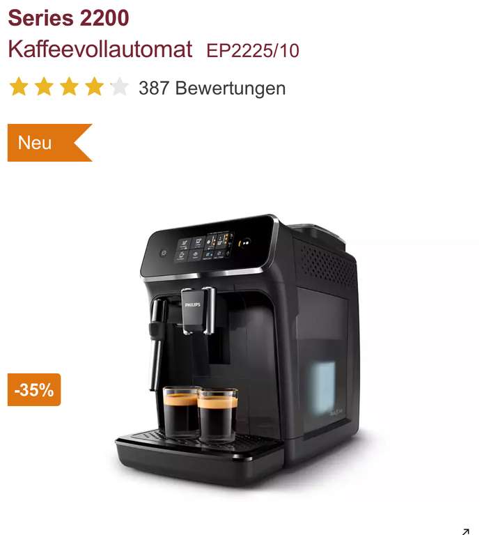 Philips Series 2200 Kaffeevollautomat EP2225/10