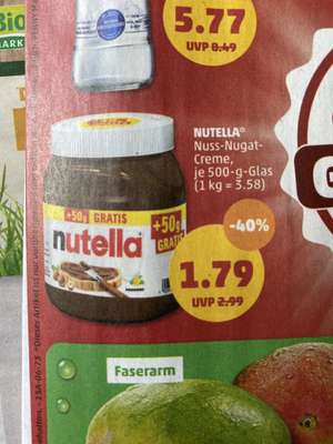 [Penny] Nutella, 500g Glas, 3,58€/kg