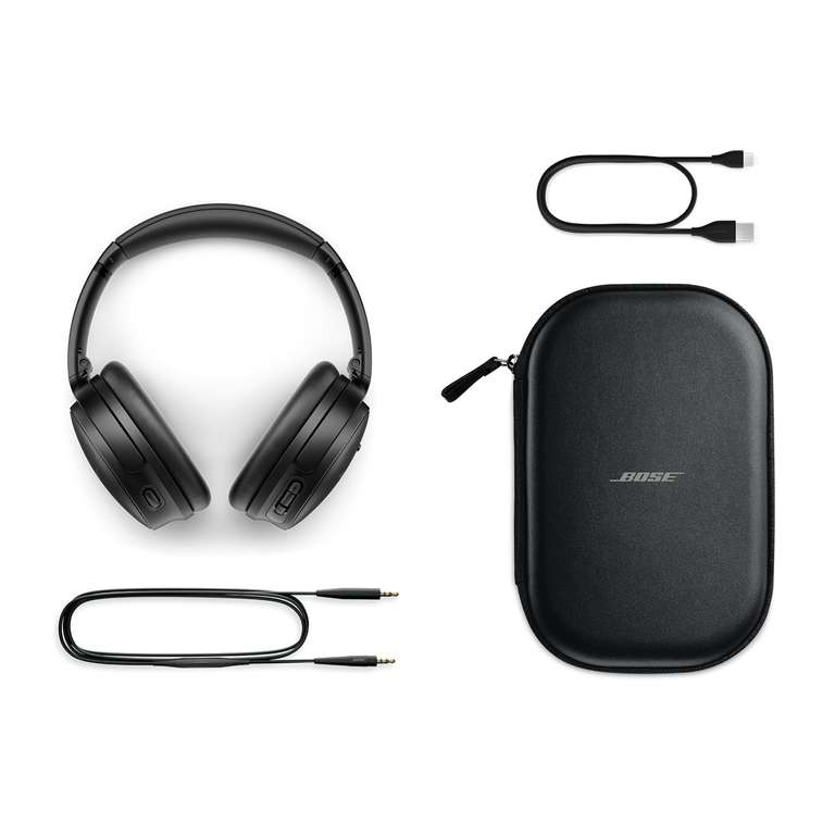 Bose QuietComfort Kabellose Kopfhörer mit Noise-Cancelling, Bluetooth Over-Ear-Kopfhörer, bis zu 24 Stunden Akkulaufzeit, Schwarz