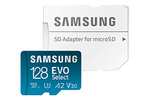 Samsung EVO Select microSD Speicherkarte, 128 GB, UHS-I U3, Full HD, 130MB/s Lesen, inkl. SD-Adapter - PRIME