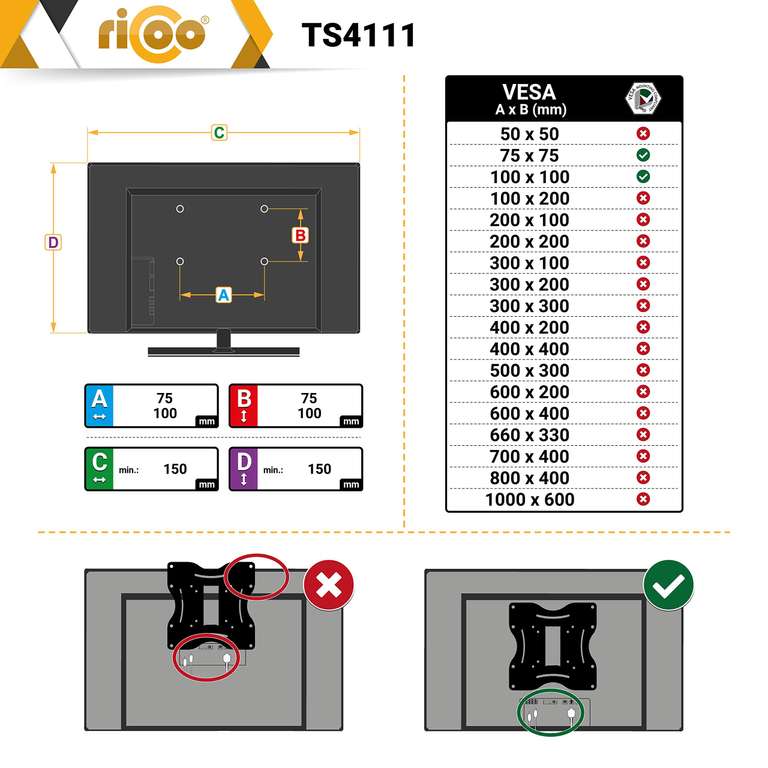 [Prime] RICOO TS4111 2er Monitor-Halterung für den Tisch mit Gasdruckfeder für 17-32 Zoll (VESA 75x75 / 100x100, Kabelmanagment)