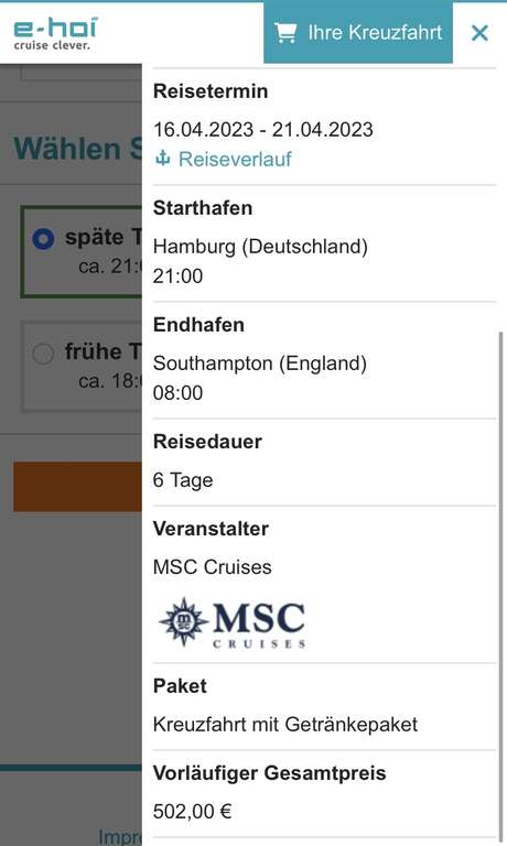 MSC Kreuzfahrt Hamburg - Southampton ab 251 Euro p.P. Inkl. Getränkepaket / 16.-21.4.