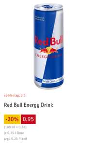 Red Bull für 0,95€ in alle Rewe Märkten und Online ab 9.5.22