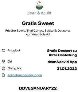 [Hamburg + Berlin] Gratis Dessert bei dean & david