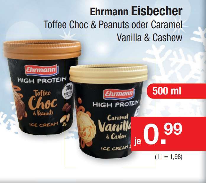 [ZIMMERMANN] Ehrmann High Protein Eis Toffee Choc & Peanuts oder Caramel Vanilla & Cashew für je 0,99€ [OFFLINE]