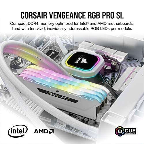 Corsair DDR4 32 GB PC 3200 CL16 Kit 4x8 GB Vengeance RGB retail 32 GB MHz DIMM (CMH32GX4M4E3200C16W)