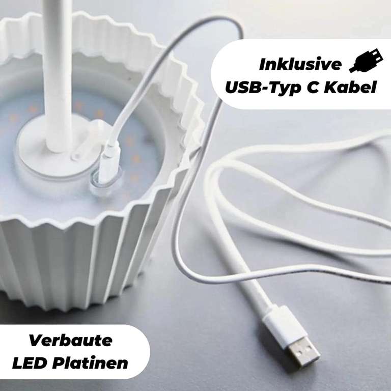 LED Akku-Tischleuchte Maila in Weiß 2W 180lm IP54