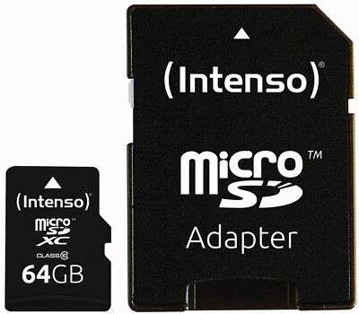 Intenso Micro SDXC Karte 64GB Speicherkarte Class 10 bulk