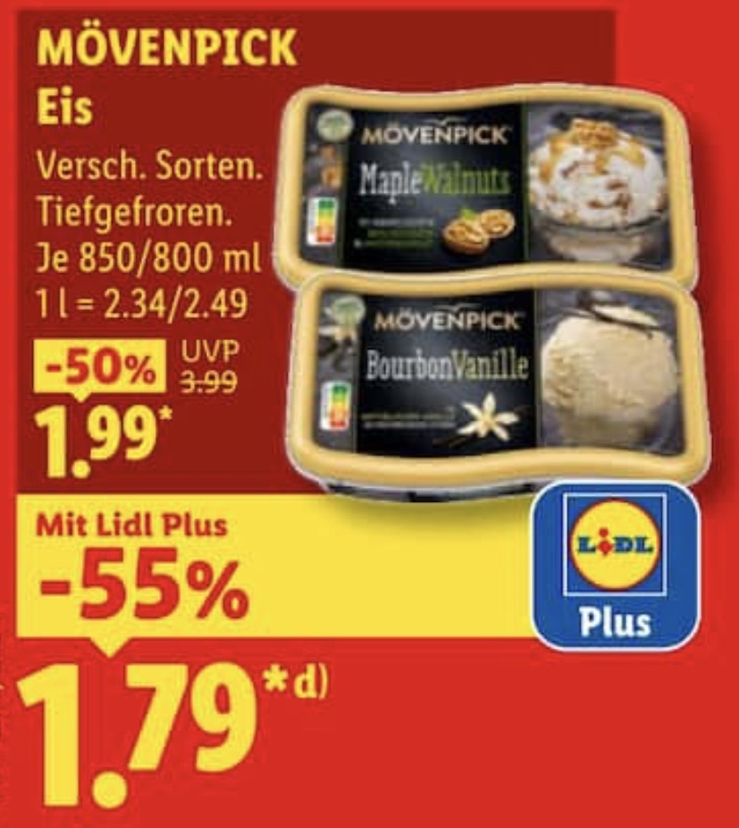 [Lidl] Mövenpick Eis (850 ml / 800 ml)