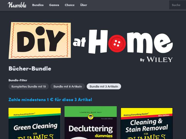 [humble bundle] DiY@Home | ... for Dummies (eBooks) | 3, 8 oder 19 Heimwerkerbücher (engl.) ab 1€