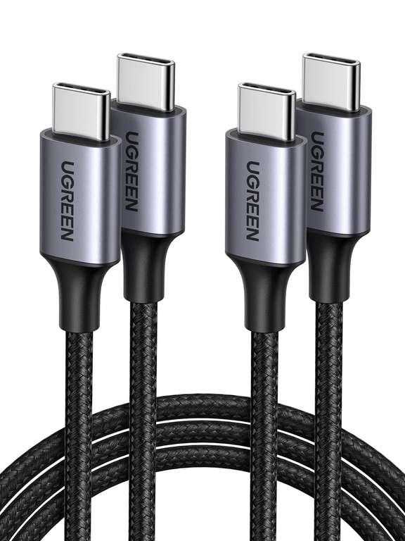 [Prime] 2x UGREEN USB C auf USB C Kabel - 60W PD 3.0 PPS USB C Ladekabel 0,5m [2 Pack]